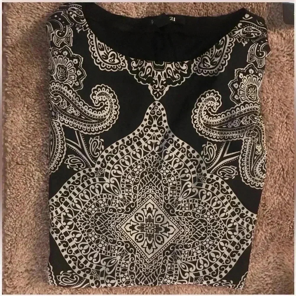 Black Bandana Print Top